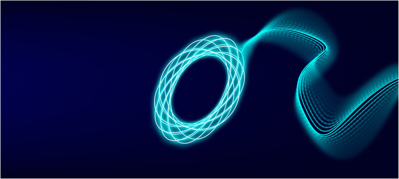 Abstract tech network connection dots. Digital technology and big data analysis background. New year 2009