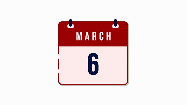 Counting calendar animation for january until december month on white background, suitable for time management, scheduling, productivity, countdown themes.