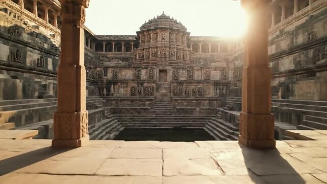 Ancient Modhera Sun Temple Architecture in Gujarati Style