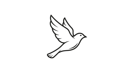 Fototapeta premium Minimalist Dove Flying Silhouette, Symbol of Peace and Freedom, Clean Line Art