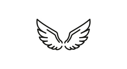 Obraz premium Minimalist Angel Wings Icon Vector Illustration