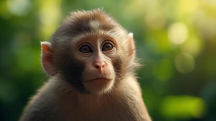 Obraz premium Close up portrait of a monkey in tropical forest