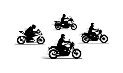 Naklejka premium Dynamic Silhouette Motorcycle Riders Collection