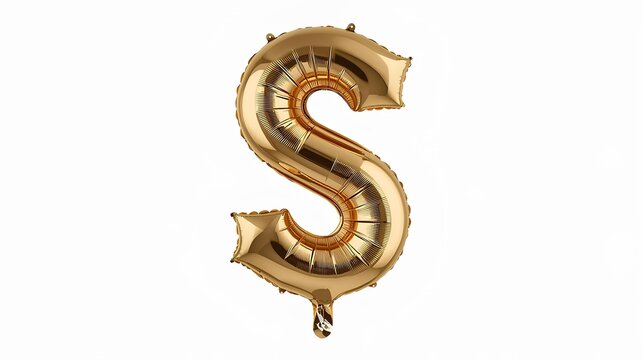 Golden letter S balloon for festive occasions, celebrations, and branding