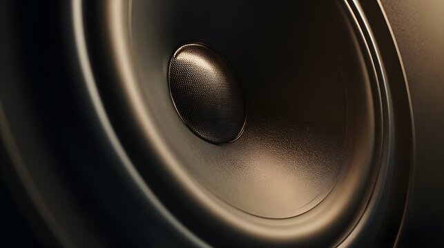 Powerful bass resonates a sleek modern subwoofer delivers immersive sound in a studio setting