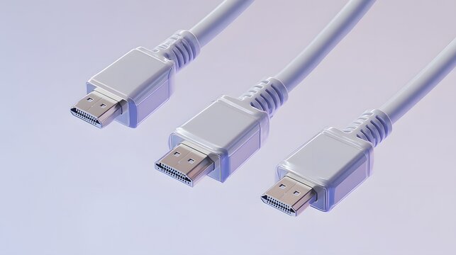 Modern tech illustration showcases HDMI DisplayPort DVI cables a vibrant digital connection concept