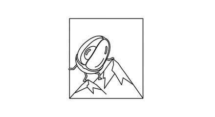 Fototapeta premium Abstract surreal mountain landscape with a single eye on top, symbolizing vision and perspective