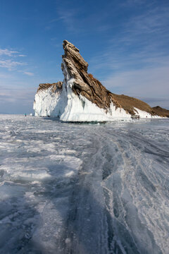 Lago Baikal en invierno en Siberia Rusia