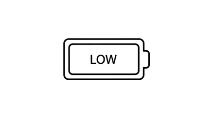 Fototapeta premium Low Battery Icon Symbol, Energy Level Indicator, Power Warning