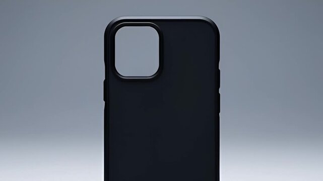 Black smartphone case isolated on white background for product display