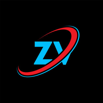 ZV Z V letter logo design. Initial letter ZV linked circle uppercase monogram logo red and blue. ZV logo, Z V design. zv, z v