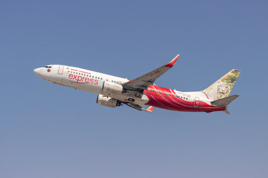 Air India Express Boeing 737-800 airplane at Dubai airport in the United Arab Emirates