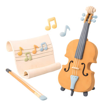 Cello  and musical notes
