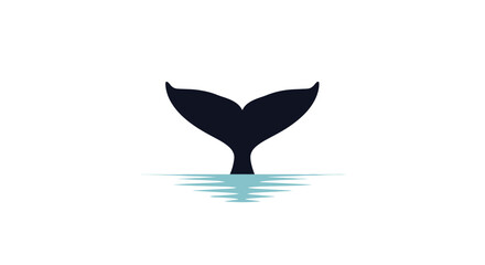 Naklejka premium Whale Tail in Ocean Water.