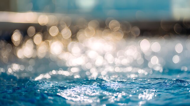 Sparkling Blue Poolside Summer Scene Evokes Freshness and Airy Lifestyle Photography