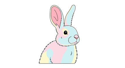 Obraz premium Colorful Easter Bunny Cartoon Character.