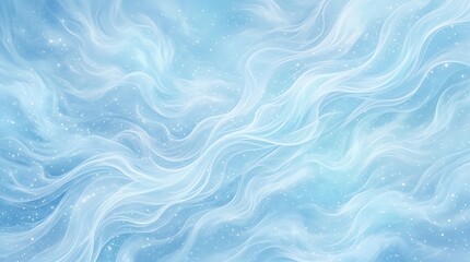 Fototapeta premium Abstract blue and white wavy pattern with sparkling highlights