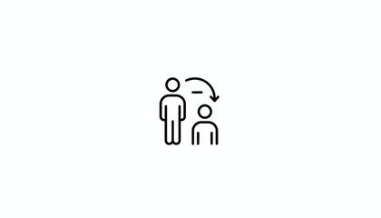Fototapeta premium Icon of a person reducing another person's size, concept of diminishing influence or power