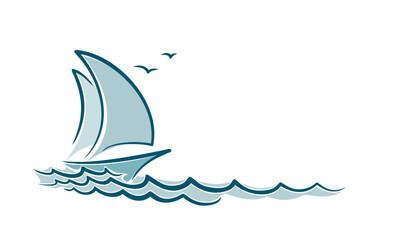 A sailing vessel sketch in the sea.  © designer_an