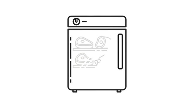 Meat Dryer Machine Icon, Food Dehydrator Equipment for Drying Meat and Jerky