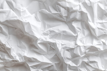 Fototapeta premium white crumpled paper sheet isolated on a white background, top view.