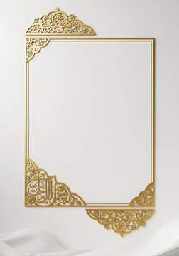 Golden Arabesque: A 3D Rendered Frame