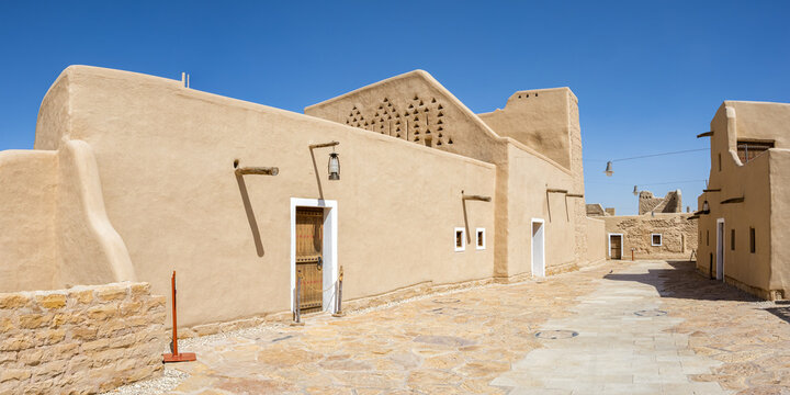 Riyadh Salwa Palace in the historic district of At-Turaif UNESCO World Heritage site panorama in Riyadh, Saudi Arabia