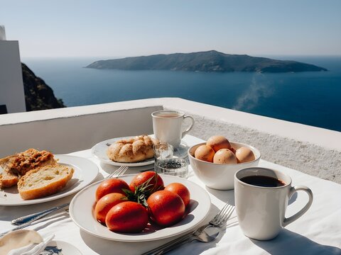 Santorini Easter Breakfast Table
