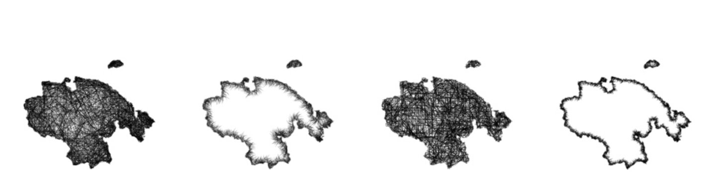 Sketch Chukot outline map design set