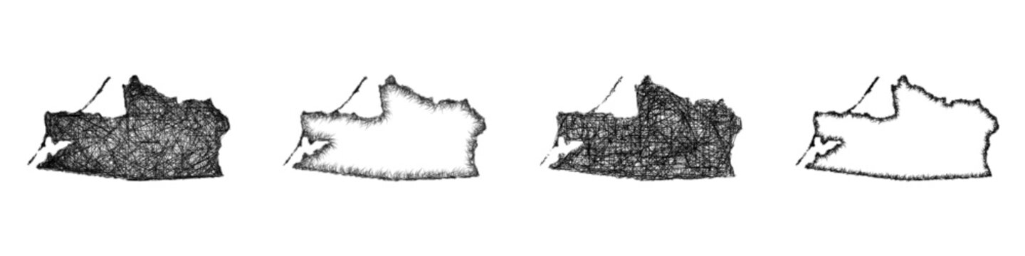 Sketch Kaliningrad outline map design set