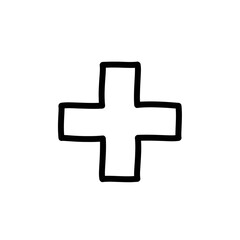 Obraz premium Simple Cross Symbol Illustration for Medical and Healthcare Themes