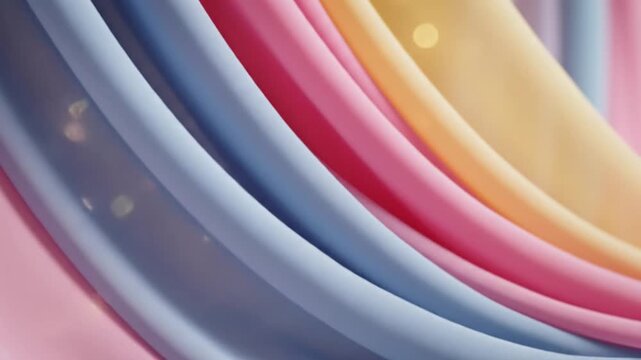 Soft Fabric Flowing in Pastel Colors.