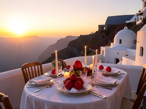 Santorini Easter Breakfast Table