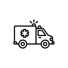 Fototapeta premium Simple Line Art Illustration of an Ambulance Vehicle for Emergency Medical Services