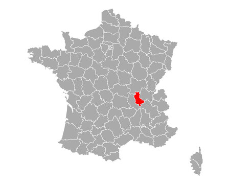 Karte von Rhone in Frankreich