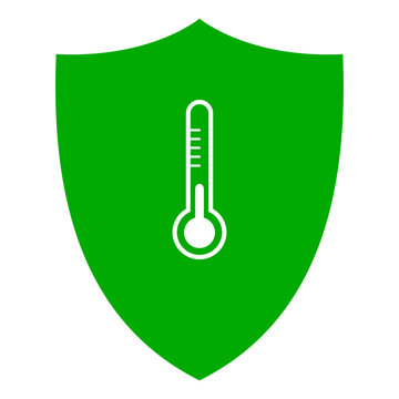 Thermometer und Schild