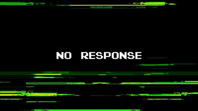 animated green digital glitch with no response text