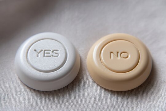 Yes and No buttons voting and survey response concept