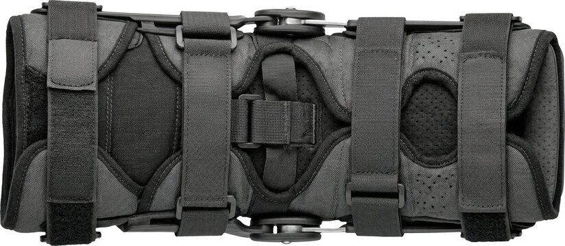 Post-operative knee immobilizer brace isolated on transparent background