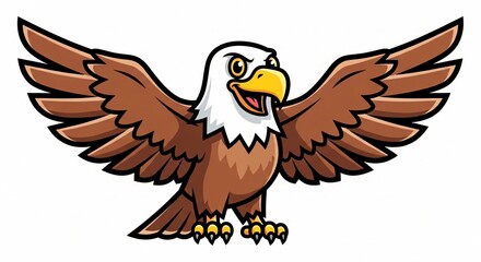 Obraz premium Eagle Mascot Cartoon Illustration Flying Bird Logo Design