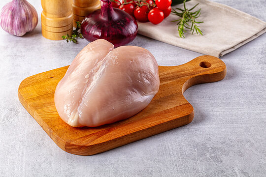 Raw chicken breast without skin