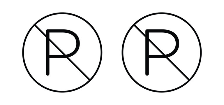 No parking signs illustration sign collection. vector symbol or logo.