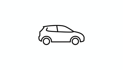 Fototapeta premium Simple Car Icon, Minimalist Line Art, Modern Vehicle Symbol