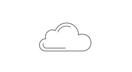 Fototapeta premium Simple Cloud Icon Graphic, Minimalist Line Art, Weather Symbol, Digital Cloud Concept