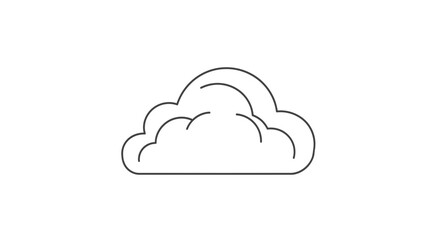 Fototapeta premium Simple Cloud Icon Outline, Minimalist Weather Symbol, Graphic Element