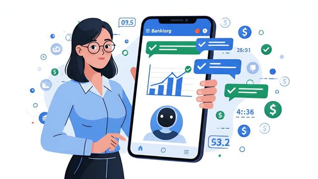 Woman Using Mobile App for Business Growth and Finance Tracking