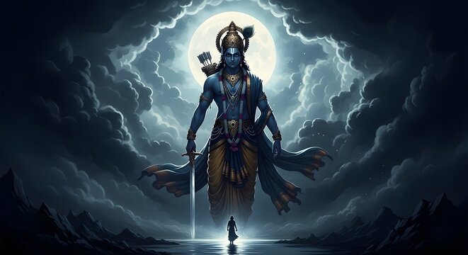 Lord sri krishna avatar art divine incarnation in hindu mythology