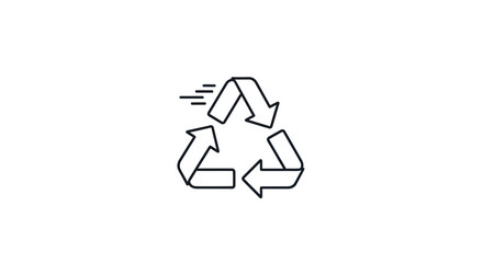 Obraz premium Recycling Symbol with Speed Lines - Fast Eco-Friendly Process Icon