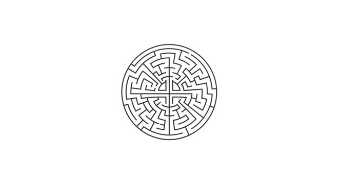 Intricate circular maze design pattern.