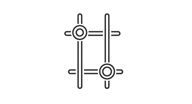 A simple black line drawing of a mechanical device on a white background